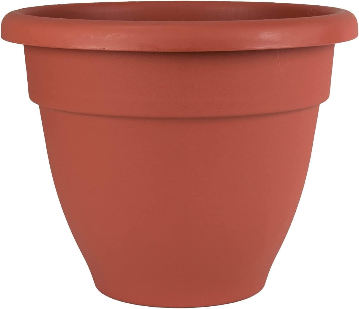 The HC Companies Caribbean Planter Pot - Outdoor & Indoor Plant Pot with Drainage Hole & Plug - Rolled Rim Plastic Pots for Plants & Flowers - Decorative Plant Pot (14" Black, Pack of 1)