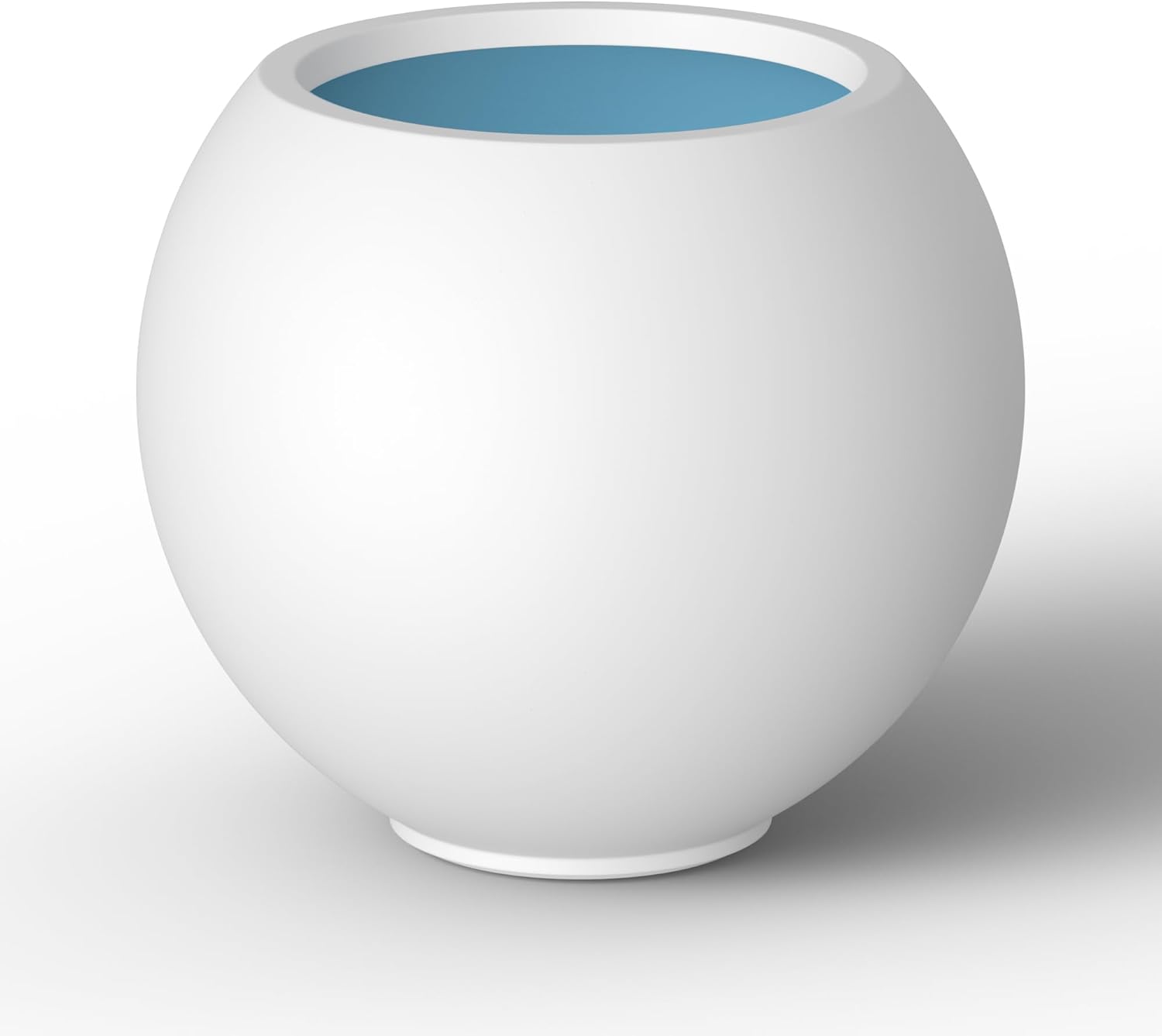 Kante Round Concrete Flower Pot, 11 Inch Dia (7.9" Opening) Sphere Shape Design Planter with Drainage Hole for Indoor & Outdoor Plants, Weathered Concrete Finish with Painted Interior