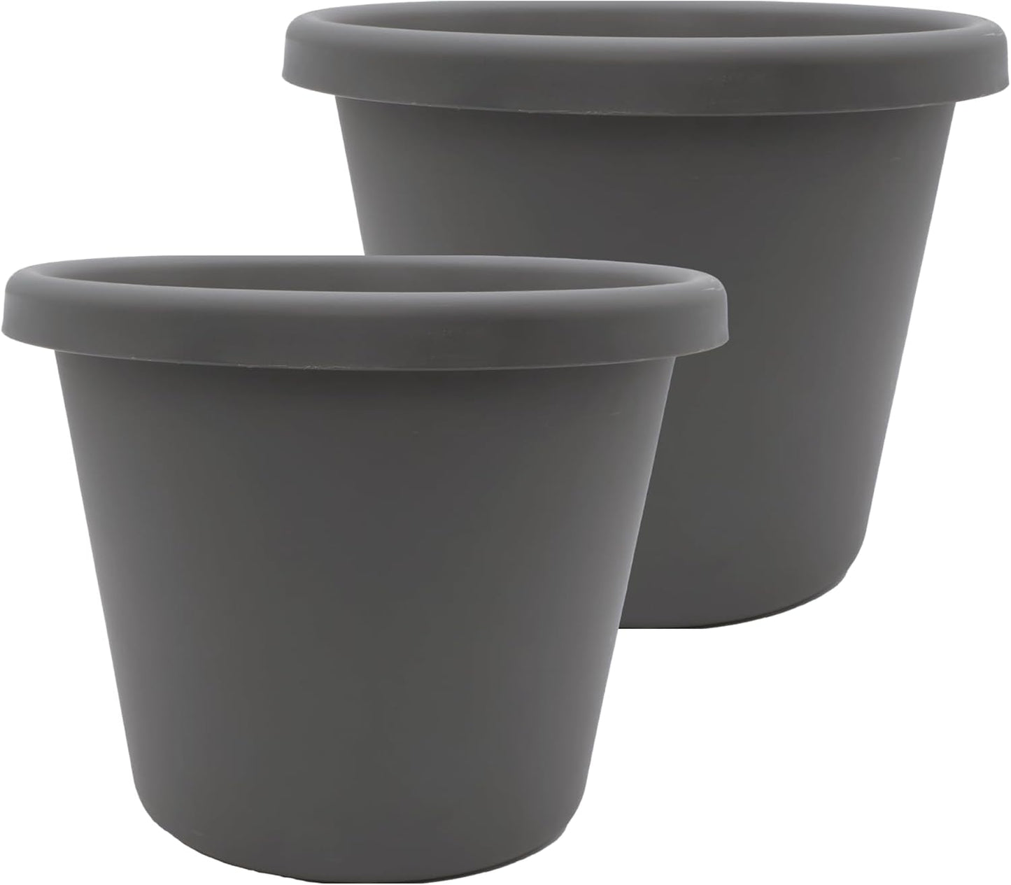 The HC Companies Classic Round Plastic Plant Pot w/Rolled Rim - Lightweight & UV Resistant Flower Pot for Herbs & More - Outdoor & Indoor Plant Pots w/Drainage (24 inch Slate Blue, Pack of 1)