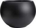13.5 H x 17" Dia (12" Pot Opening) Round Fiberstone Planter with Drainage Hole, Black, Indoor/Outdoor Large Plant Pot for Home Patio Garden, Ideal for Large Plants