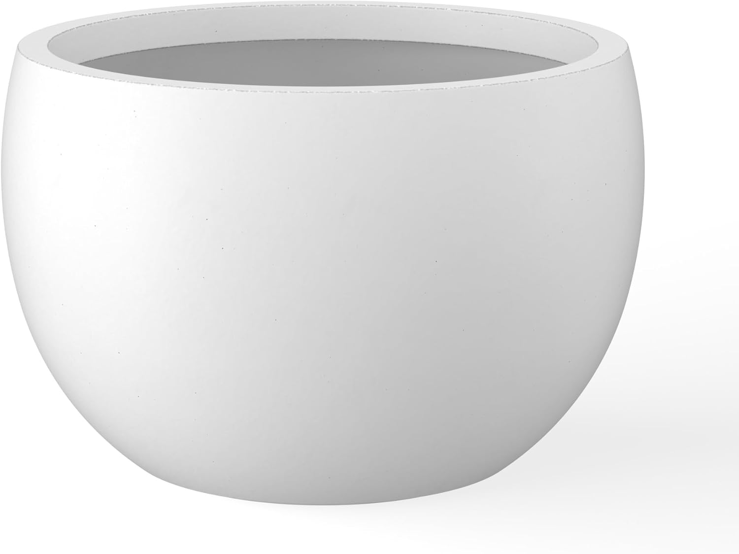 Kante 15.7" Dia Round Concrete Planter, Outdoor/Indoor Large Bowl Plant Pots with Drainage Hole and Rubber Plug for Garden Patio Balcony Home, Charcoal