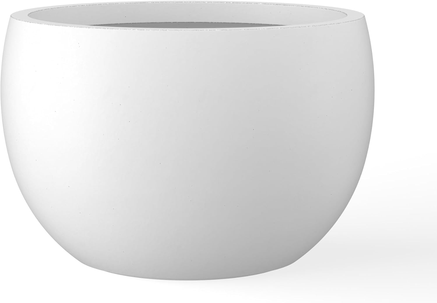 Kante 15.7" Dia Round Concrete Planter, Outdoor/Indoor Large Bowl Plant Pots with Drainage Hole and Rubber Plug for Garden Patio Balcony Home, Charcoal