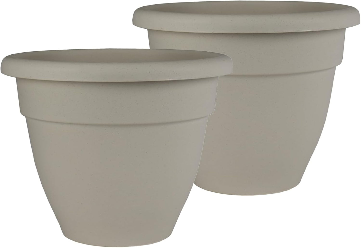 The HC Companies Caribbean Planter Pot - Outdoor & Indoor Plant Pot with Drainage Hole & Plug - Rolled Rim Plastic Pots for Plants & Flowers - Decorative Plant Pot (14" Black, Pack of 1)
