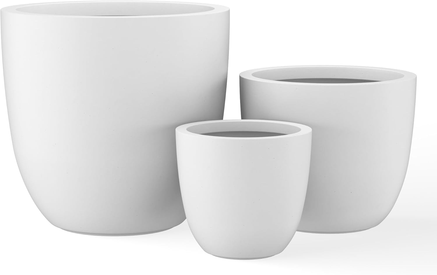 Kante 18 Inch Dia Round Concrete Planter, Indoor Outdoor Large Plant Pot with Drainage Hole and Rubber Plug for Home Patio Garden, Weathered Concrete