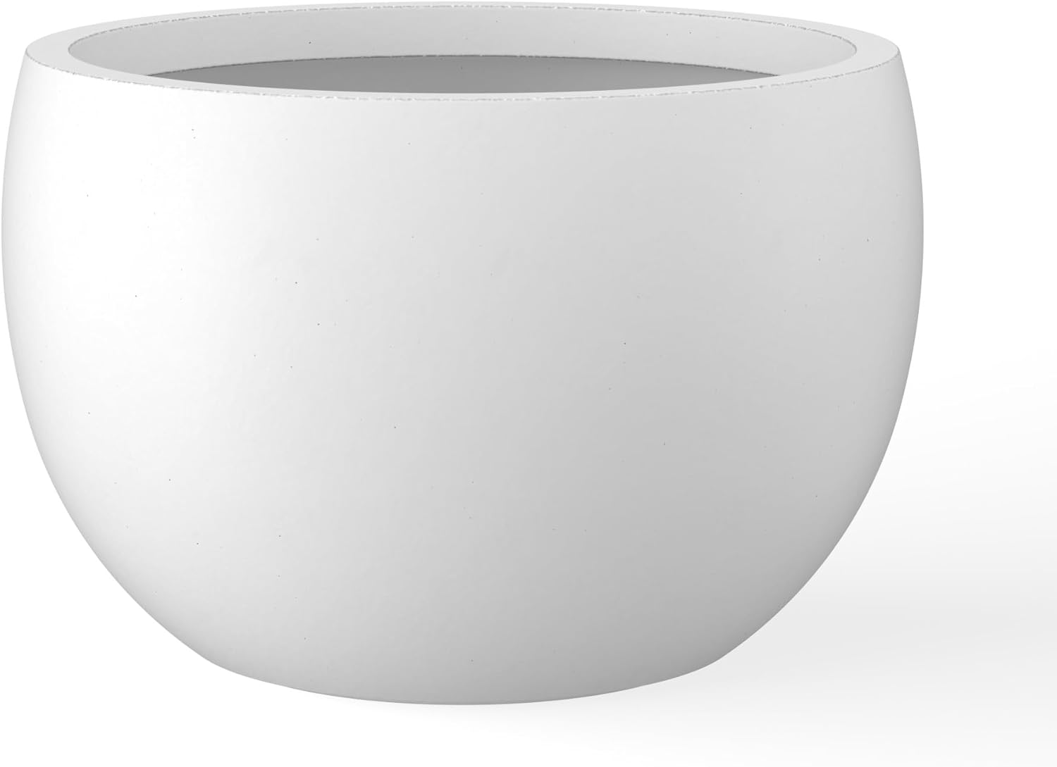 Kante 15.7" Dia Round Concrete Planter, Outdoor/Indoor Large Bowl Plant Pots with Drainage Hole and Rubber Plug for Garden Patio Balcony Home, Charcoal