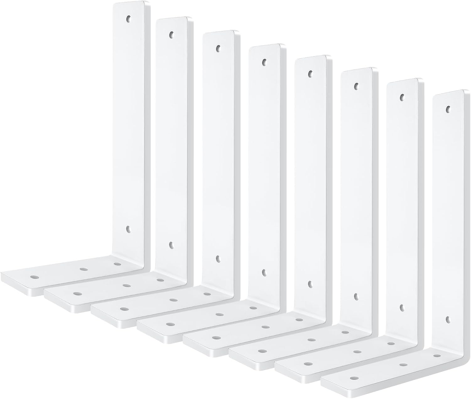 White Floating Shelf Bracket 10 Inch, 6 Pack Heavy Duty Shelf Brackets, Wall Shelf Bracket for DIY Decorative with Mounting Hardware
