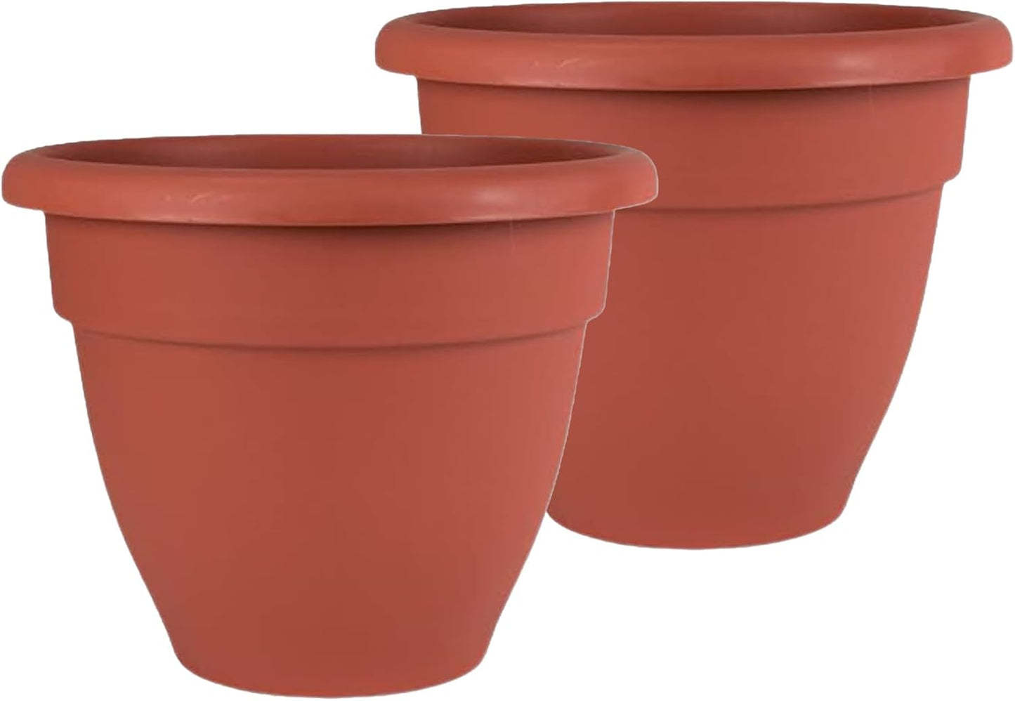 The HC Companies Caribbean Planter Pot - Outdoor & Indoor Plant Pot with Drainage Hole & Plug - Rolled Rim Plastic Pots for Plants & Flowers - Decorative Plant Pot (14" Black, Pack of 1)
