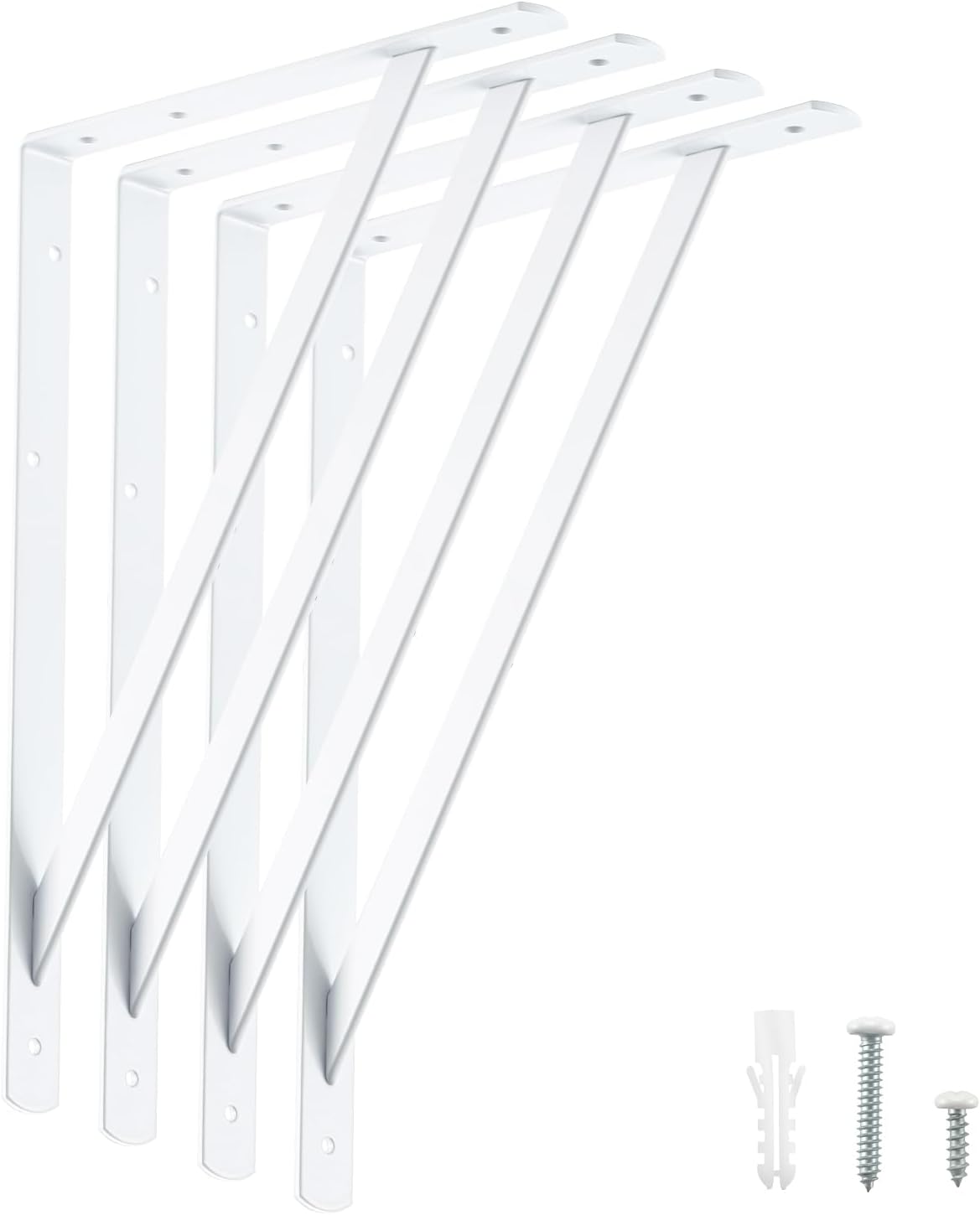 HOME MASTER HARDWARE 12 inch x 8 inch Heavy Duty Shelf Brackets, Load Capacity: 600lb, Black Metal 90 Degree Supports for Shelves 10-Pack, Wall Mounted L Bracket for Floating Shelving with Screws