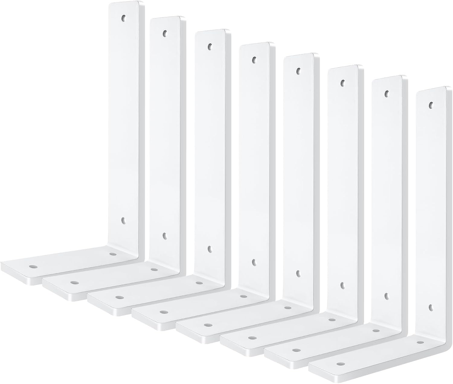 White Floating Shelf Bracket 10 Inch, 6 Pack Heavy Duty Shelf Brackets, Wall Shelf Bracket for DIY Decorative with Mounting Hardware