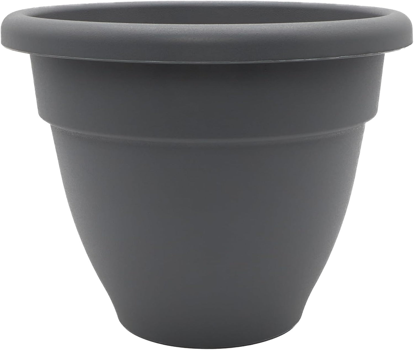 The HC Companies Caribbean Planter Pot - Outdoor & Indoor Plant Pot with Drainage Hole & Plug - Rolled Rim Plastic Pots for Plants & Flowers - Decorative Plant Pot (14" Black, Pack of 1)