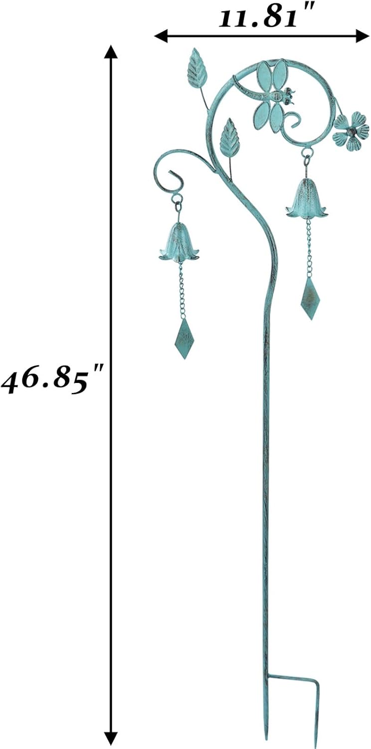 Dragonfly Garden Decor for Outside,Metal Yard Decor with Bell,Yard Art,Decorative Garden Stake,for Outdoor Garden