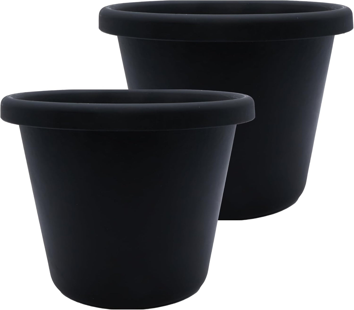 The HC Companies Classic Round Plastic Plant Pot w/Rolled Rim - Lightweight & UV Resistant Flower Pot for Herbs & More - Outdoor & Indoor Plant Pots w/Drainage (24 inch Slate Blue, Pack of 1)