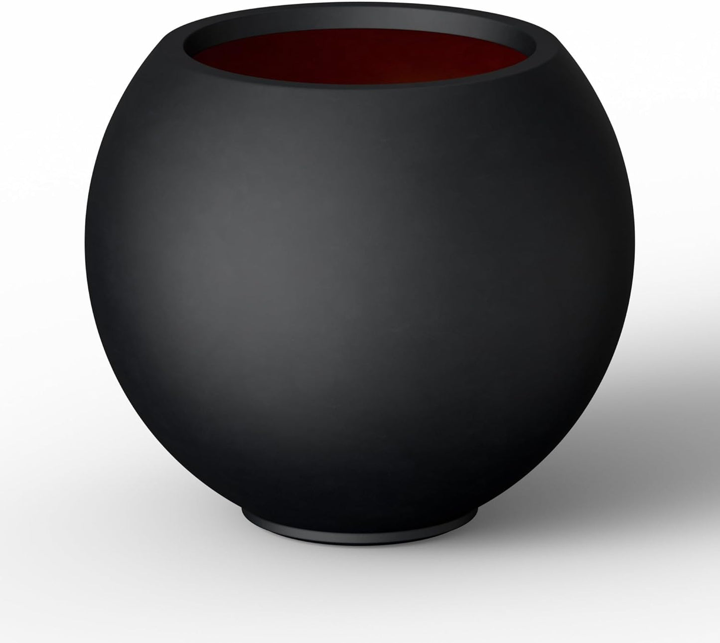 Kante Round Concrete Flower Pot, 11 Inch Dia (7.9" Opening) Sphere Shape Design Planter with Drainage Hole for Indoor & Outdoor Plants, Weathered Concrete Finish with Warm Brown Interior