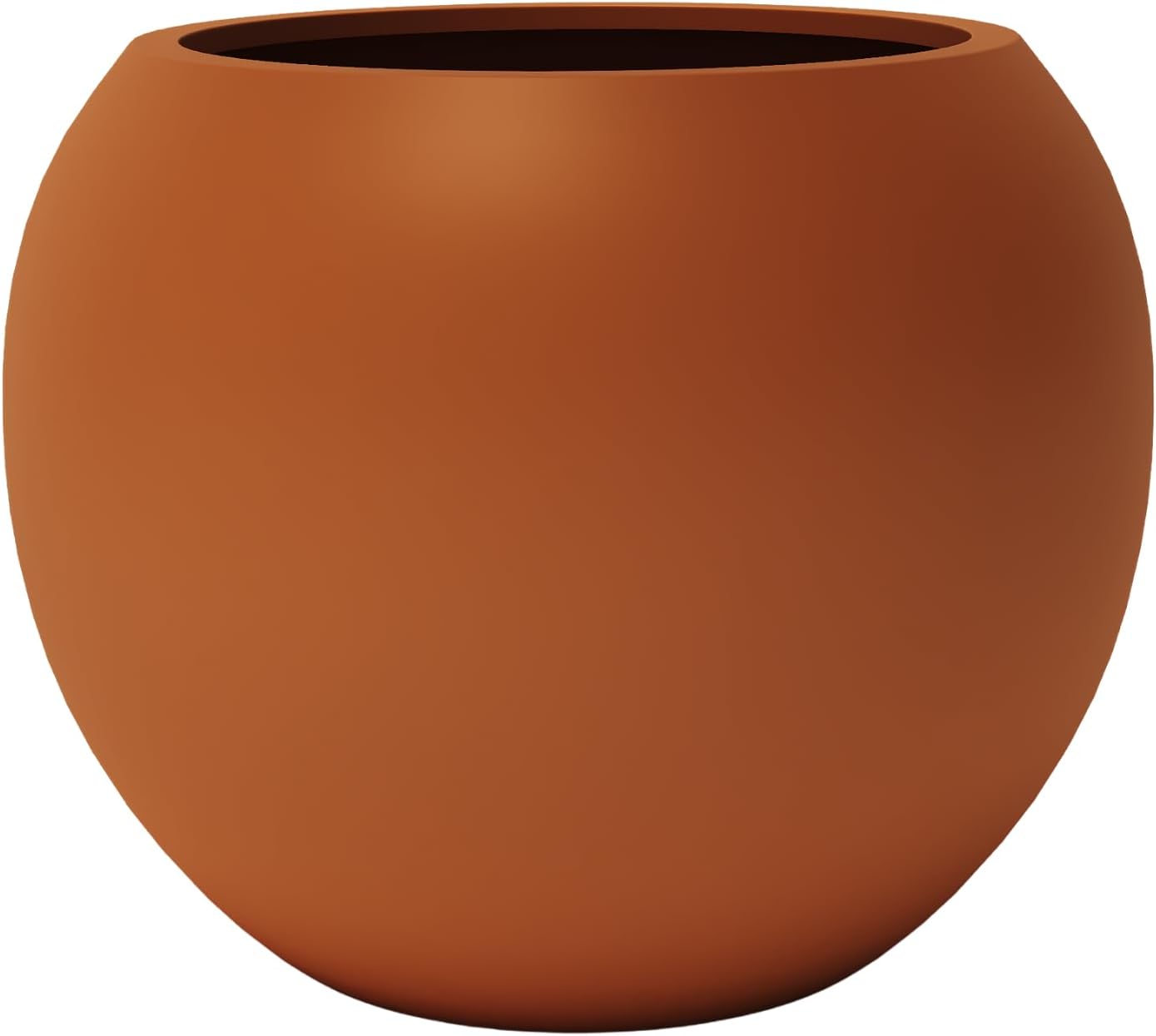 DTY Signature Mount Sherman Modern Indoor Outdoor Fiberstone Sphere Planter, Durable Round Garden Pot, Weather Resistant, Drainage Hole & Rubber Plug, Planter for Christmas Tree - Small, Black