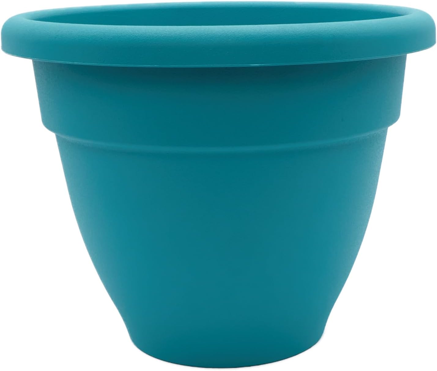 The HC Companies Caribbean Planter Pot - Outdoor & Indoor Plant Pot with Drainage Hole & Plug - Rolled Rim Plastic Pots for Plants & Flowers - Decorative Plant Pot (14" Black, Pack of 1)
