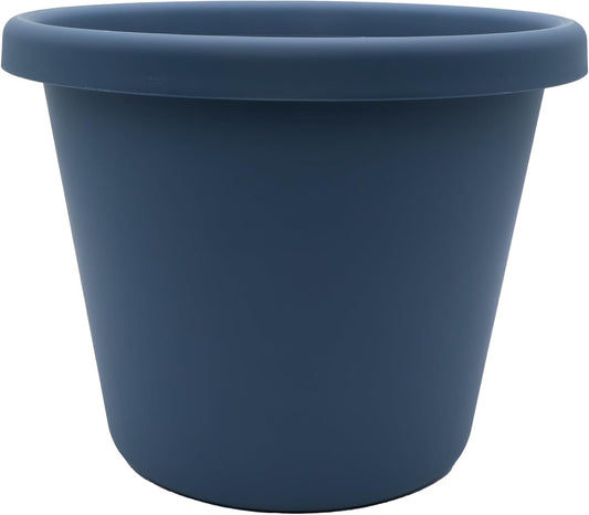 The HC Companies Classic Round Plastic Plant Pot w/Rolled Rim - Lightweight & UV Resistant Flower Pot for Herbs & More - Outdoor & Indoor Plant Pots w/Drainage (24 inch Slate Blue, Pack of 1)