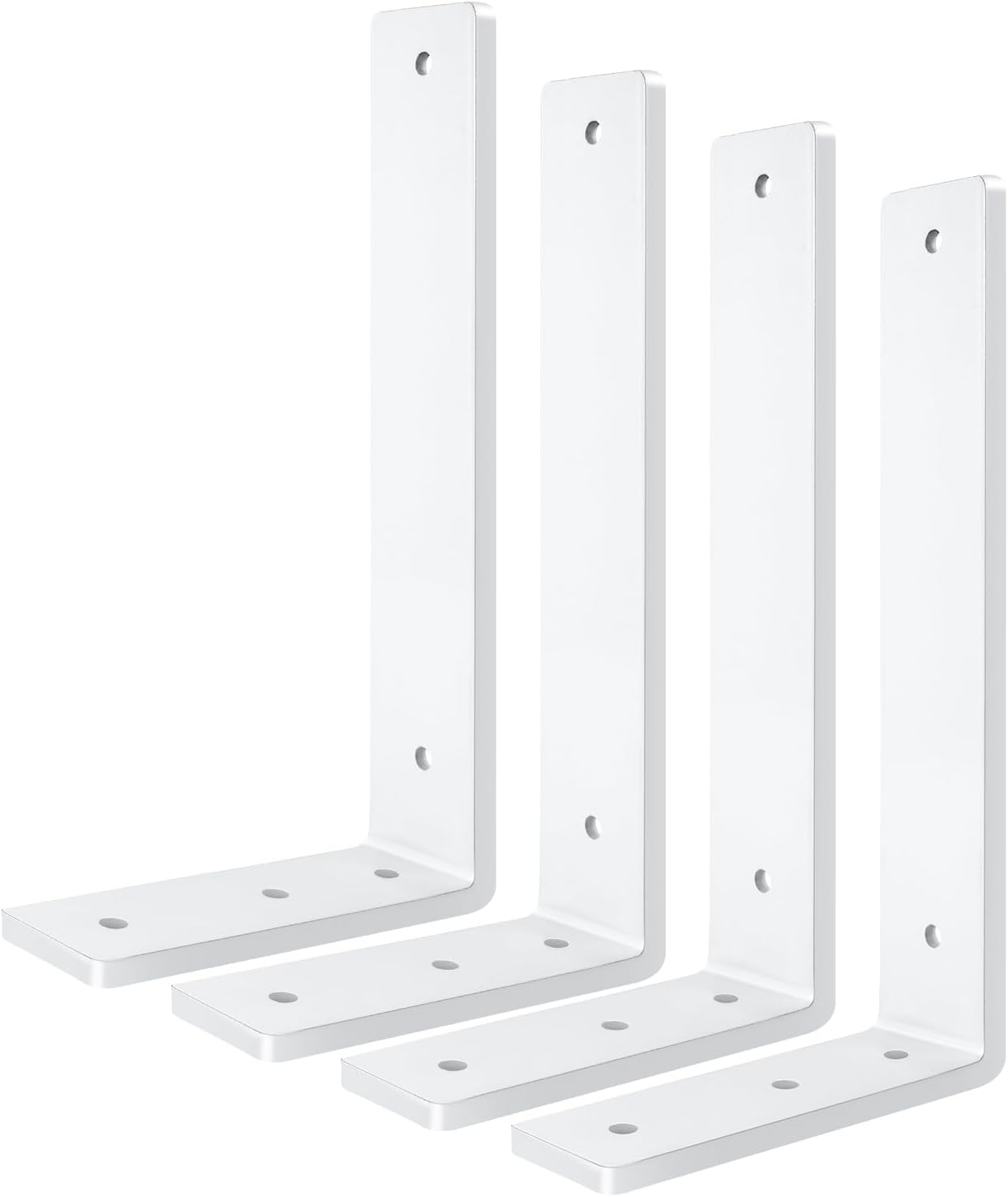 White Floating Shelf Bracket 10 Inch, 6 Pack Heavy Duty Shelf Brackets, Wall Shelf Bracket for DIY Decorative with Mounting Hardware