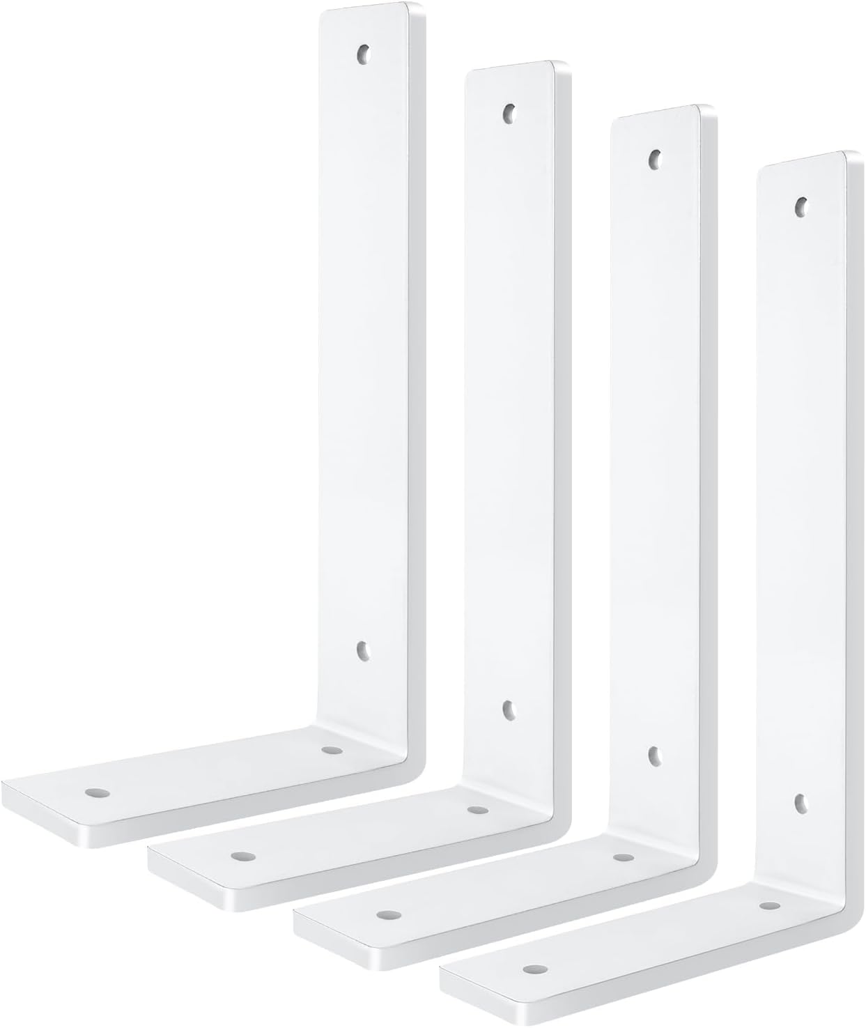 White Floating Shelf Bracket 10 Inch, 6 Pack Heavy Duty Shelf Brackets, Wall Shelf Bracket for DIY Decorative with Mounting Hardware