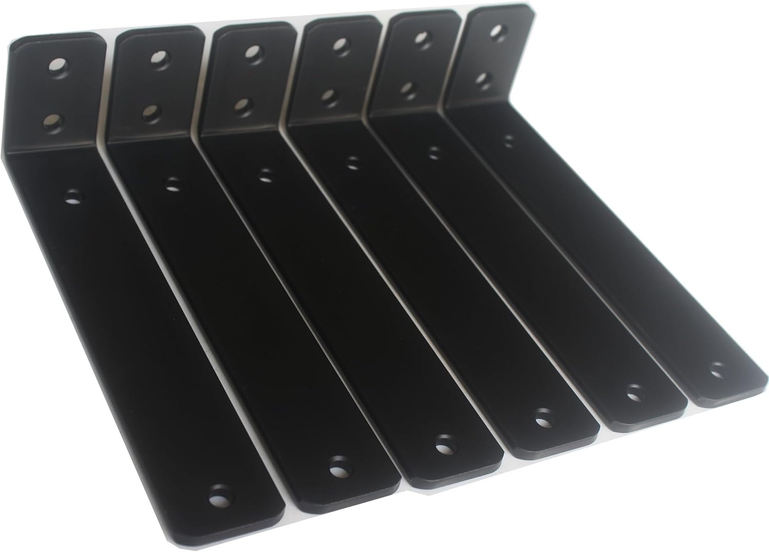 12 Pack - L 8" x H 6" x W1.5, 5mm Thick Black L Shelf Bracket, Iron Shelf Brackets, Metal Shelf Brackets, Floating Shelf, Shelf Supports with Screws