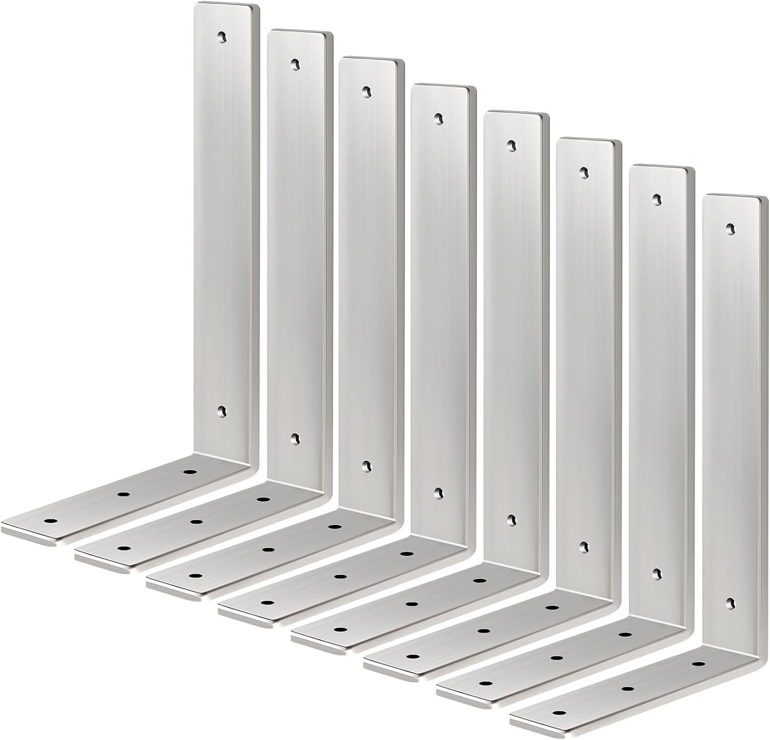 White Floating Shelf Bracket 10 Inch, 6 Pack Heavy Duty Shelf Brackets, Wall Shelf Bracket for DIY Decorative with Mounting Hardware