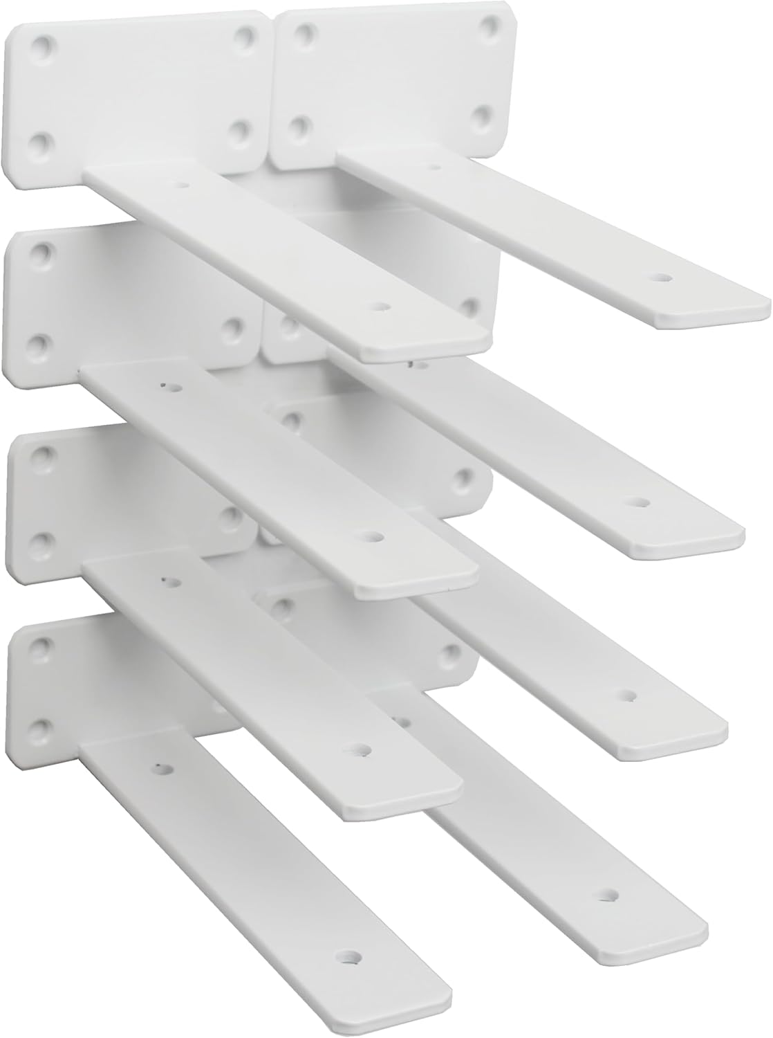 12 Pack - 10 inch Black Hidden L Shelf Bracket (1/5 Inch Thicked) Iron Floating Shelf Brackets Rustic Industrial Metal Brackets for Shelf Support