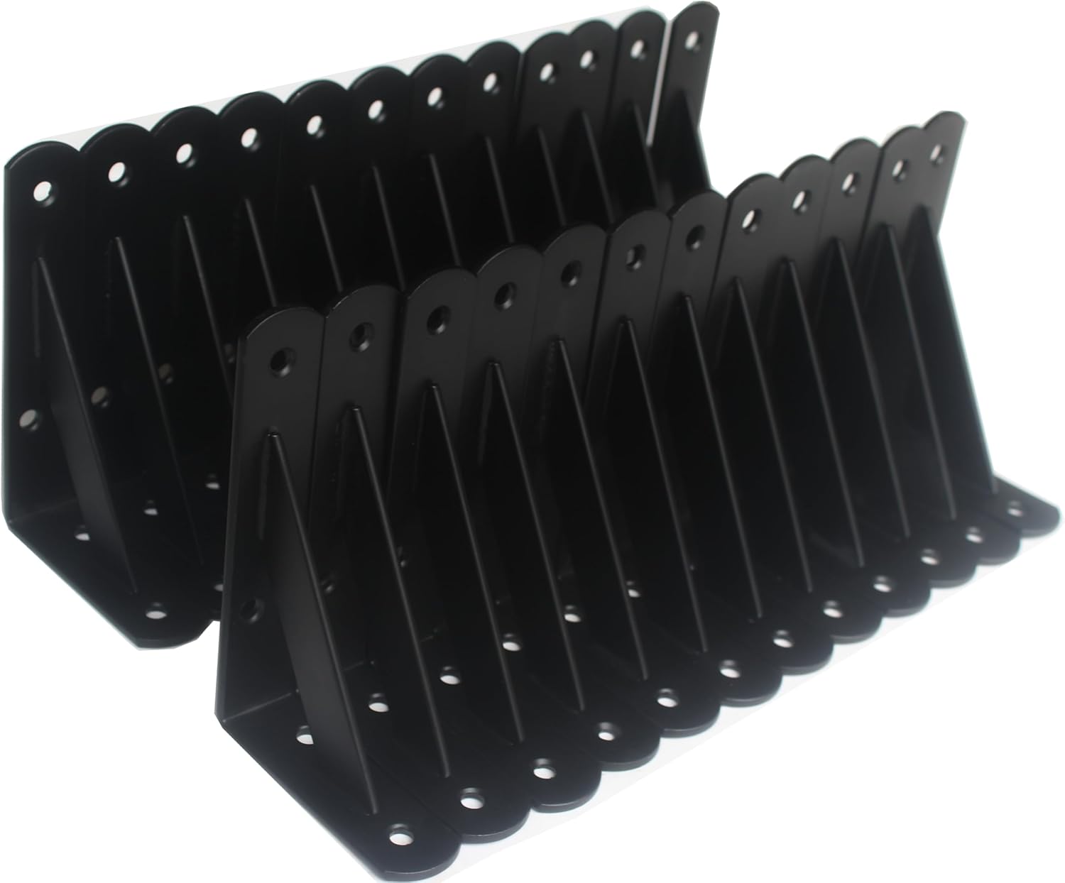 16 Pack L12 x H 8" Black Heavy Duty Shelf Brackets with Screws Metal Shelf Brackets Shelf Support Angle Brackets for Shelves L Brackets Heavy Duty Floating Shelf