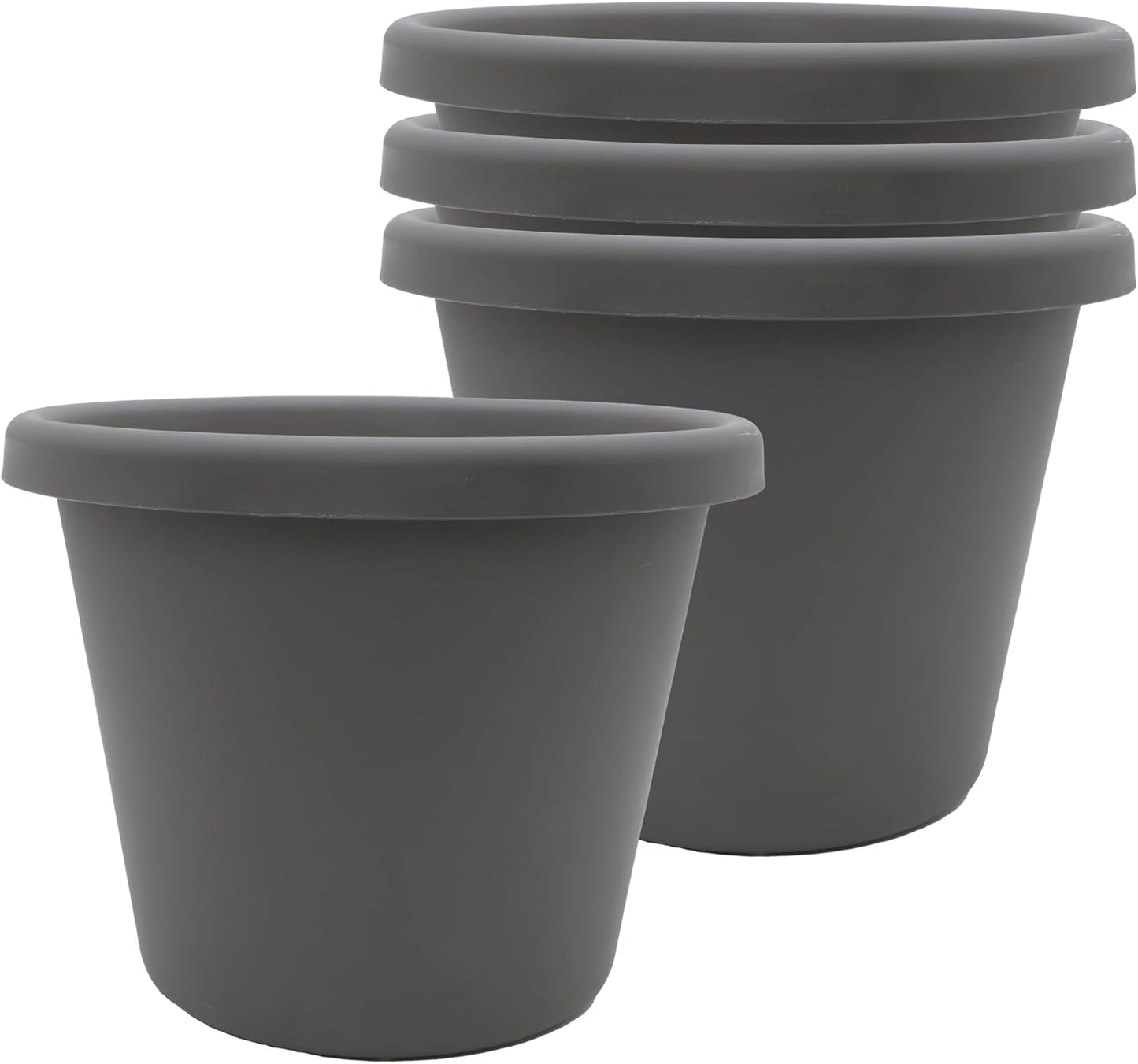 The HC Companies Classic Round Plastic Plant Pot w/Rolled Rim - Lightweight & UV Resistant Flower Pot for Herbs & More - Outdoor & Indoor Plant Pots w/Drainage (24 inch Slate Blue, Pack of 1)