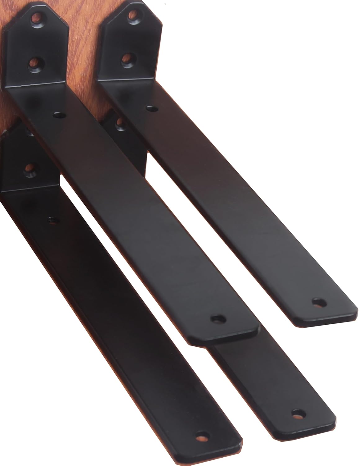 12 Pack - L 8" x H 6" x W1.5, 5mm Thick Black L Shelf Bracket, Iron Shelf Brackets, Metal Shelf Brackets, Floating Shelf, Shelf Supports with Screws