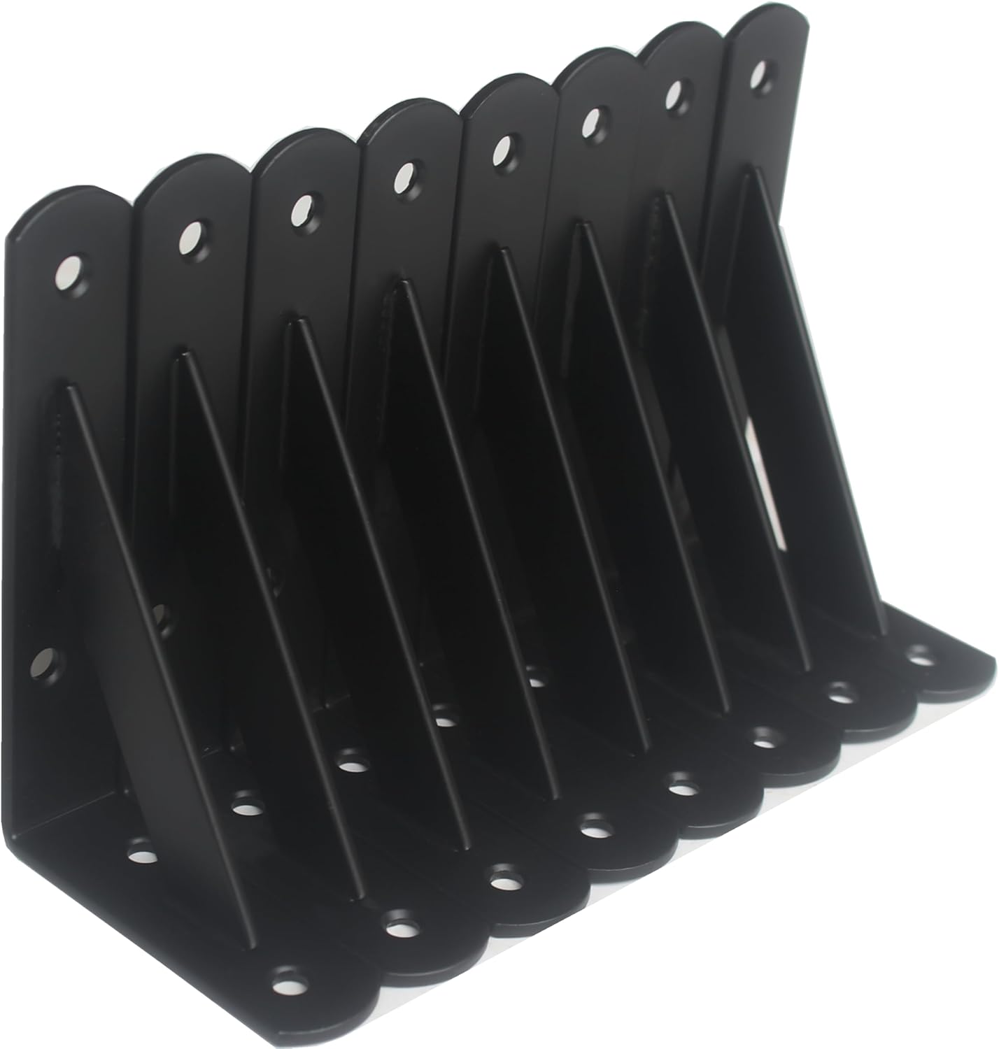 16 Pack L10 x H 8" Black Heavy Duty Shelf Brackets with Screws Metal Shelf Brackets Shelf Support Angle Brackets for Shelves L Brackets Heavy Duty Floating Shelf