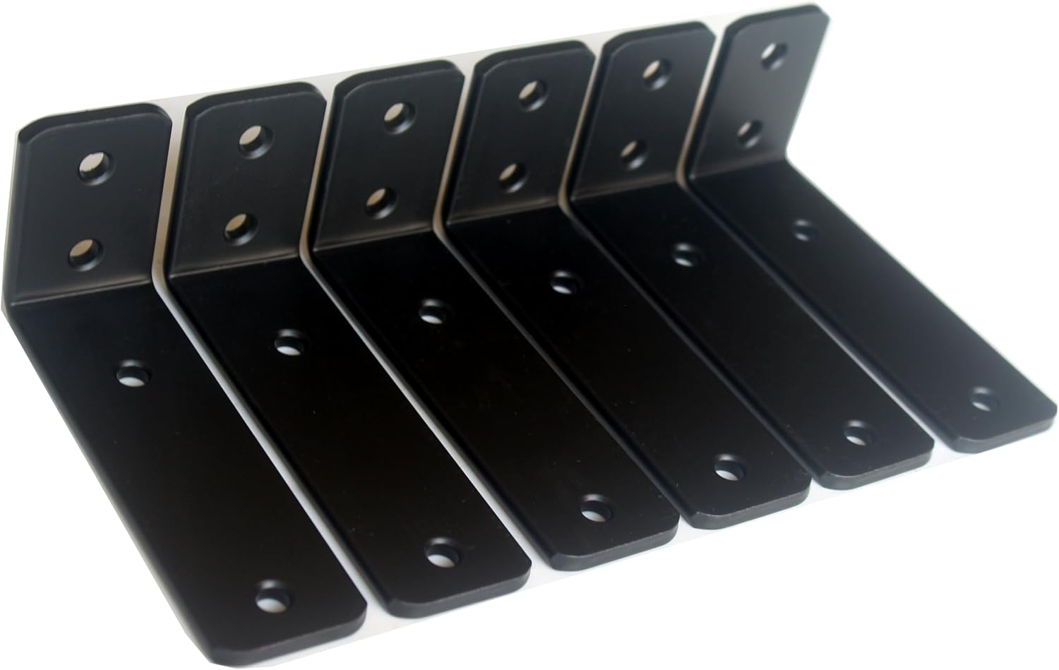12 Pack - L 8" x H 6" x W1.5, 5mm Thick Black L Shelf Bracket, Iron Shelf Brackets, Metal Shelf Brackets, Floating Shelf, Shelf Supports with Screws