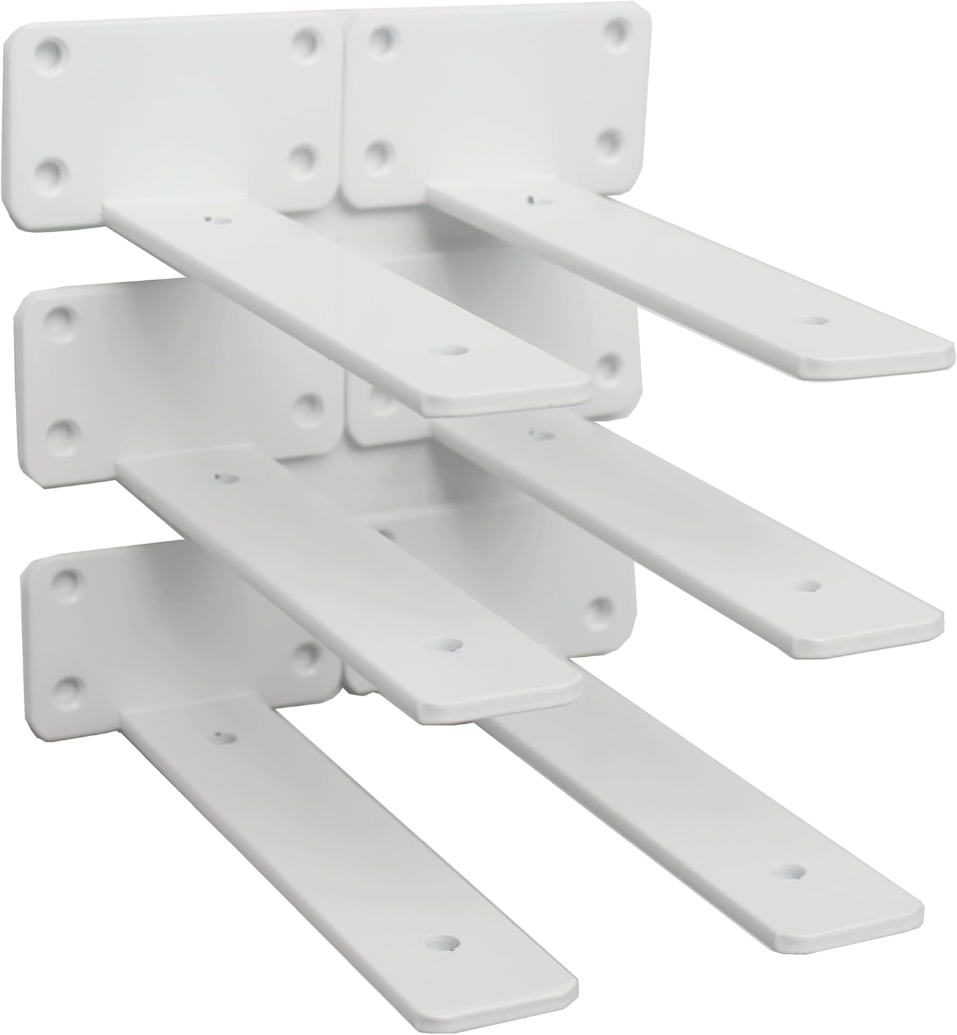 12 Pack - 10 inch Black Hidden L Shelf Bracket (1/5 Inch Thicked) Iron Floating Shelf Brackets Rustic Industrial Metal Brackets for Shelf Support