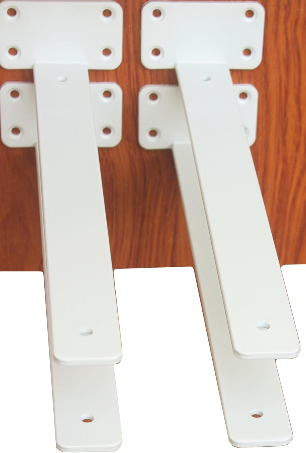 12 Pack - 8 inch Black Hidden L Shelf Bracket (1/5 Inch Thicked) Iron Floating Shelf Brackets Rustic Industrial Metal Brackets for Shelf Support