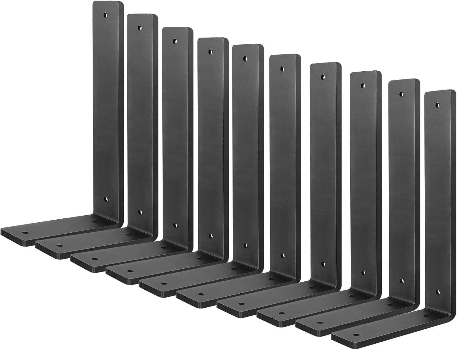 White Floating Shelf Bracket 10 Inch, 6 Pack Heavy Duty Shelf Brackets, Wall Shelf Bracket for DIY Decorative with Mounting Hardware