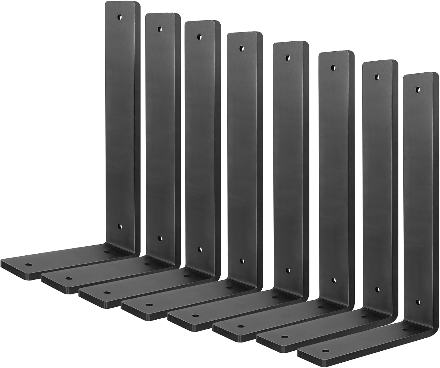 White Floating Shelf Bracket 10 Inch, 6 Pack Heavy Duty Shelf Brackets, Wall Shelf Bracket for DIY Decorative with Mounting Hardware