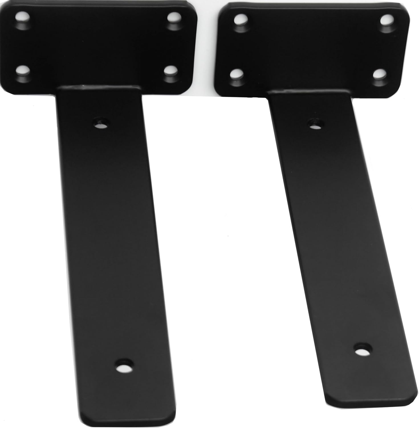 12 Pack - 12 inch Black Hidden L Shelf Bracket (1/5 Inch Thicked) Iron Floating Shelf Brackets Rustic Industrial Metal Brackets for Shelf Support