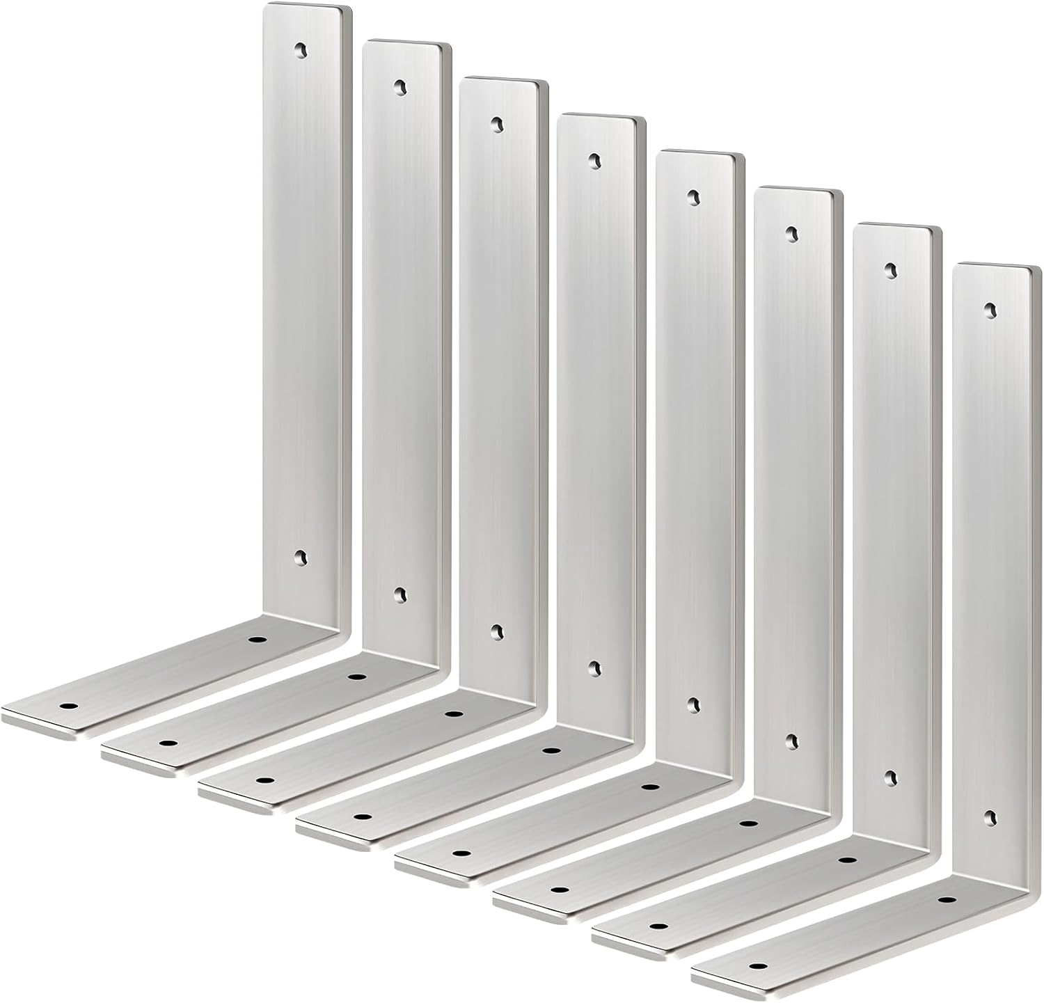 White Floating Shelf Bracket 10 Inch, 6 Pack Heavy Duty Shelf Brackets, Wall Shelf Bracket for DIY Decorative with Mounting Hardware