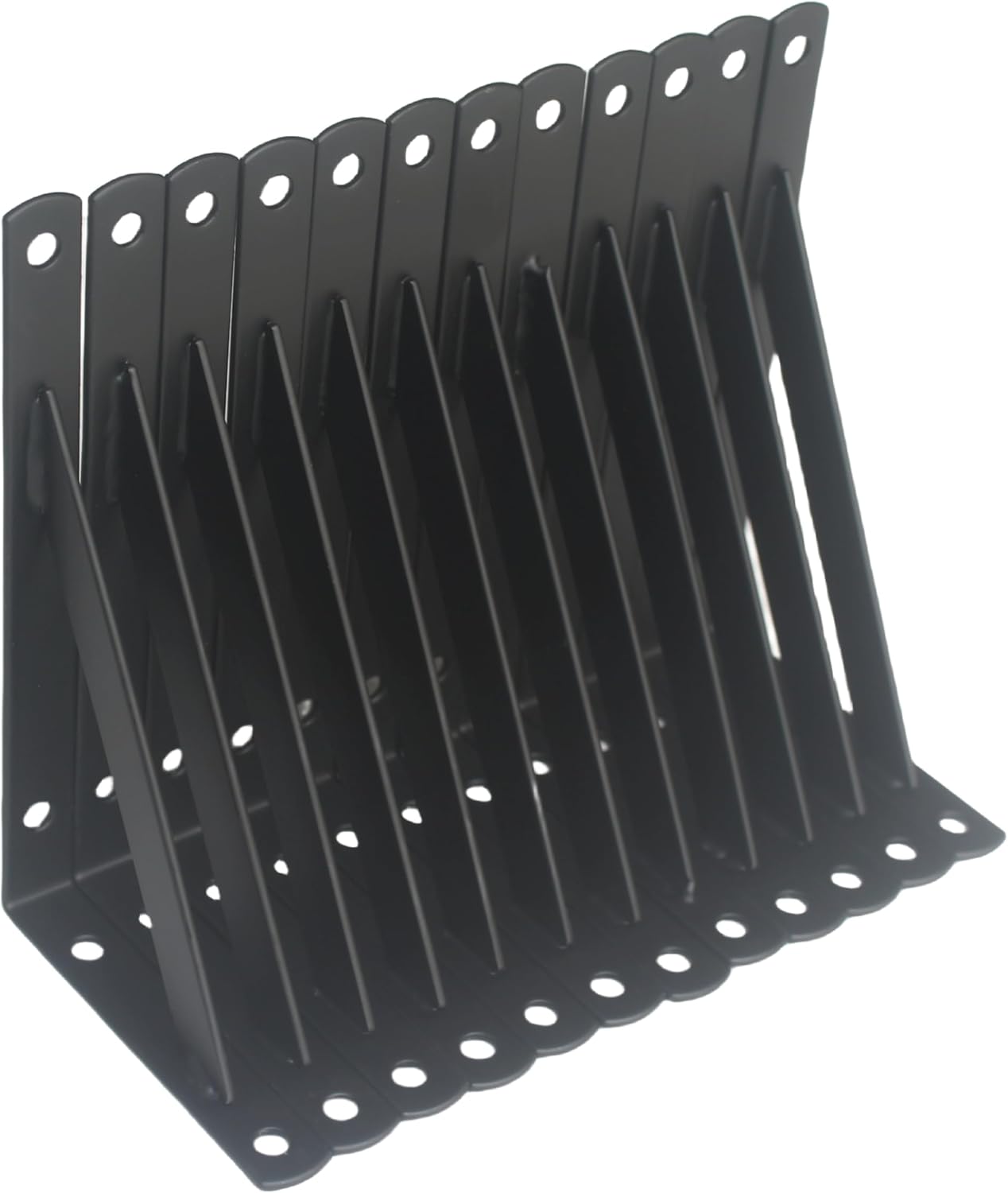 12 Pack L14 x H 10" Black Heavy Duty Shelf Brackets with Screws Metal Shelf Brackets Shelf Support Angle Brackets for Shelves L Brackets Heavy Duty Floating Shelf