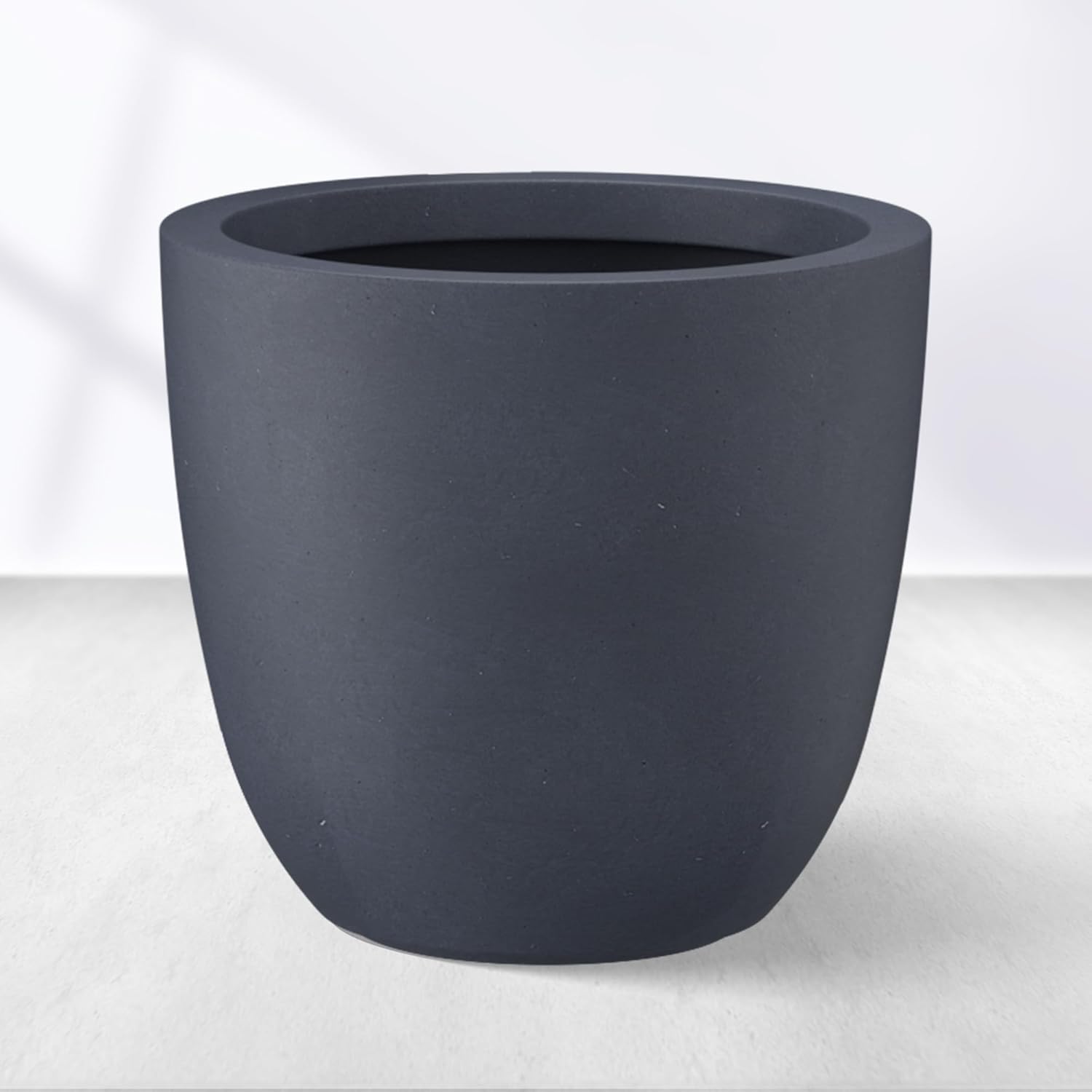 Kante 18 Inch Dia Round Concrete Planter, Indoor Outdoor Large Plant Pot with Drainage Hole and Rubber Plug for Home Patio Garden, Weathered Concrete