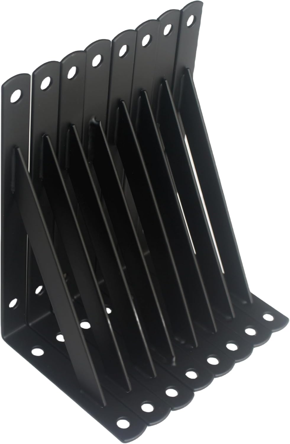 12 Pack L14 x H 10" Black Heavy Duty Shelf Brackets with Screws Metal Shelf Brackets Shelf Support Angle Brackets for Shelves L Brackets Heavy Duty Floating Shelf