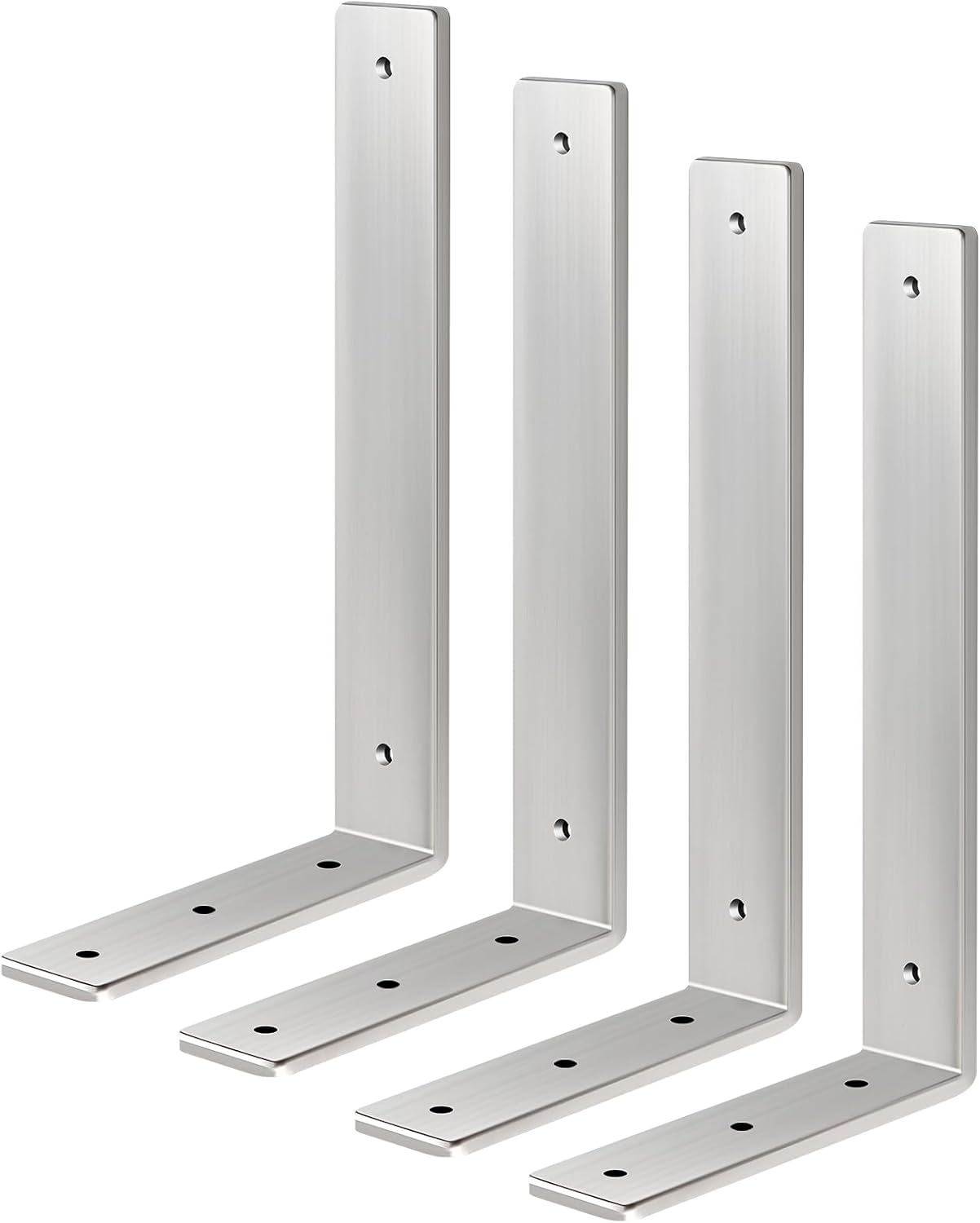 White Floating Shelf Bracket 10 Inch, 6 Pack Heavy Duty Shelf Brackets, Wall Shelf Bracket for DIY Decorative with Mounting Hardware