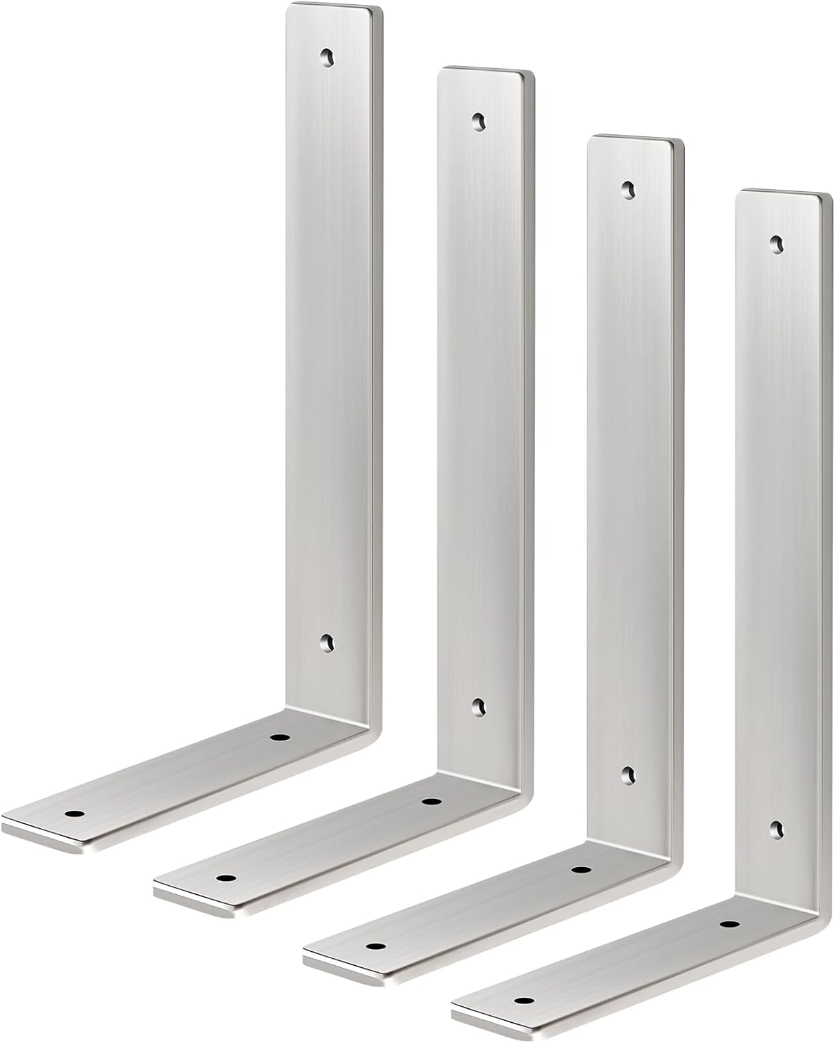 White Floating Shelf Bracket 10 Inch, 6 Pack Heavy Duty Shelf Brackets, Wall Shelf Bracket for DIY Decorative with Mounting Hardware