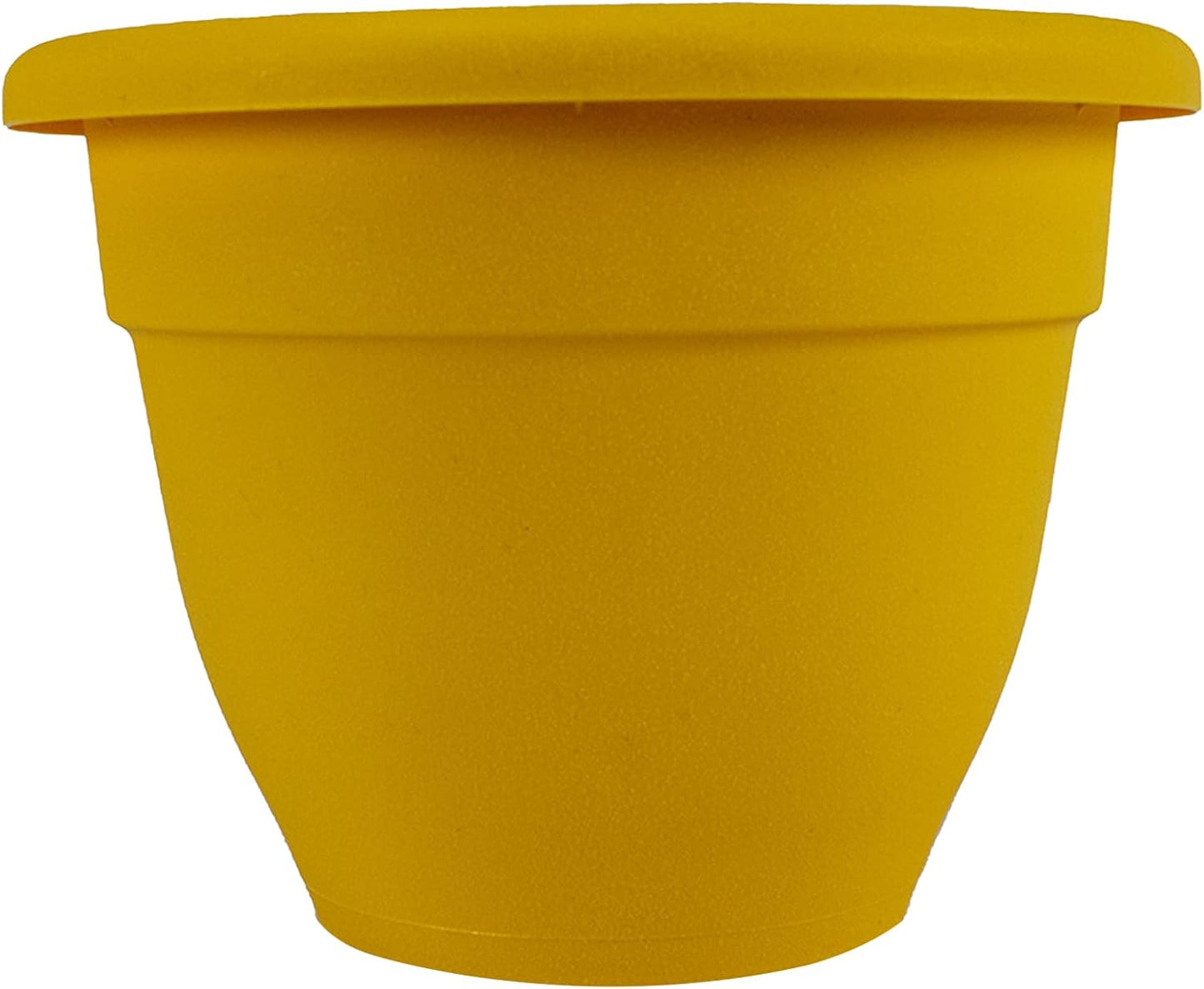 The HC Companies Caribbean Planter Pot - Outdoor & Indoor Plant Pot with Drainage Hole & Plug - Rolled Rim Plastic Pots for Plants & Flowers - Decorative Plant Pot (14" Black, Pack of 1)