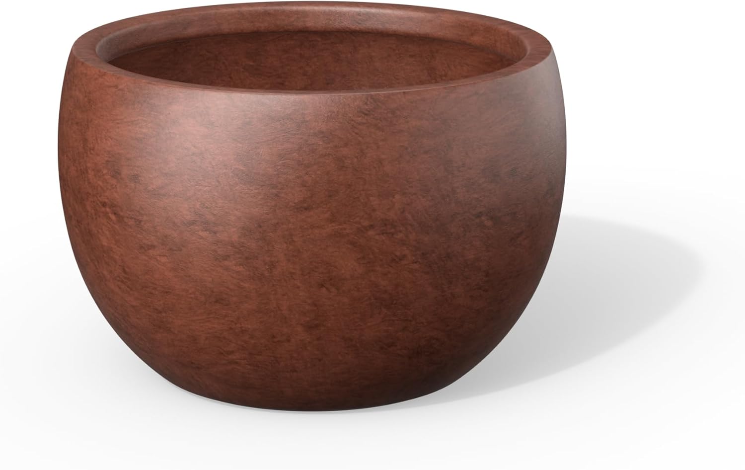 Kante 15.7" Dia Round Concrete Planter, Outdoor/Indoor Large Bowl Plant Pots with Drainage Hole and Rubber Plug for Garden Patio Balcony Home, Charcoal