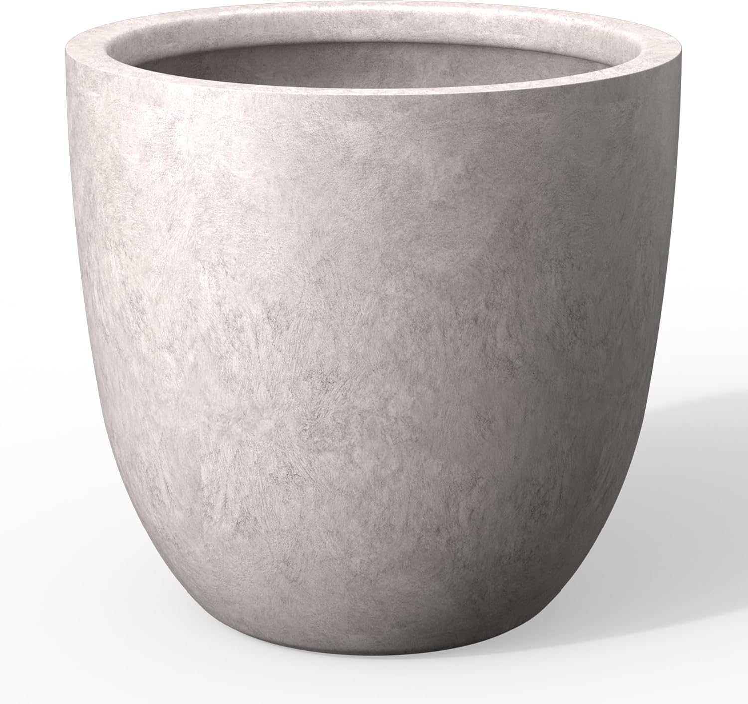 Kante 18 Inch Dia Round Concrete Planter, Indoor Outdoor Large Plant Pot with Drainage Hole and Rubber Plug for Home Patio Garden, Weathered Concrete