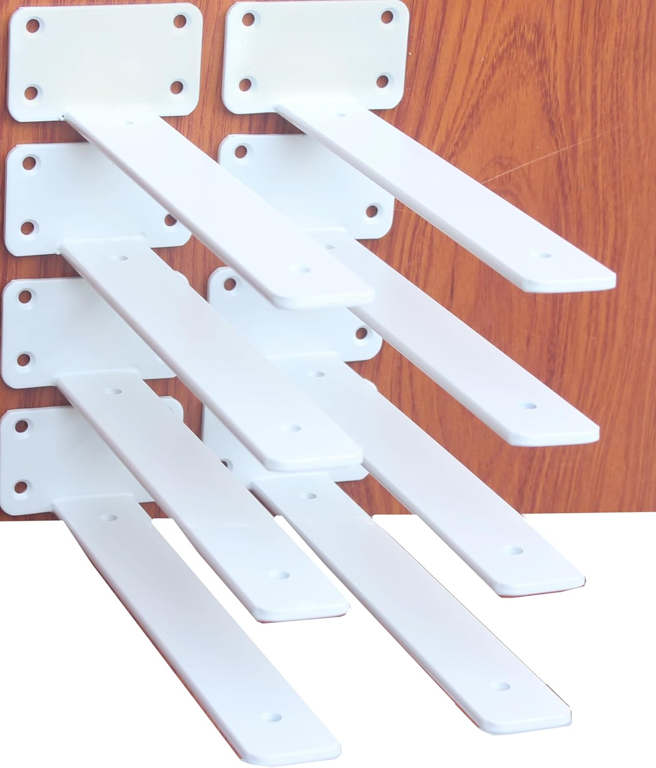 12 Pack - 12 inch Black Hidden L Shelf Bracket (1/5 Inch Thicked) Iron Floating Shelf Brackets Rustic Industrial Metal Brackets for Shelf Support