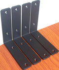 12 Pack - L 8" x H 6" x W1.5, 5mm Thick Black L Shelf Bracket, Iron Shelf Brackets, Metal Shelf Brackets, Floating Shelf, Shelf Supports with Screws