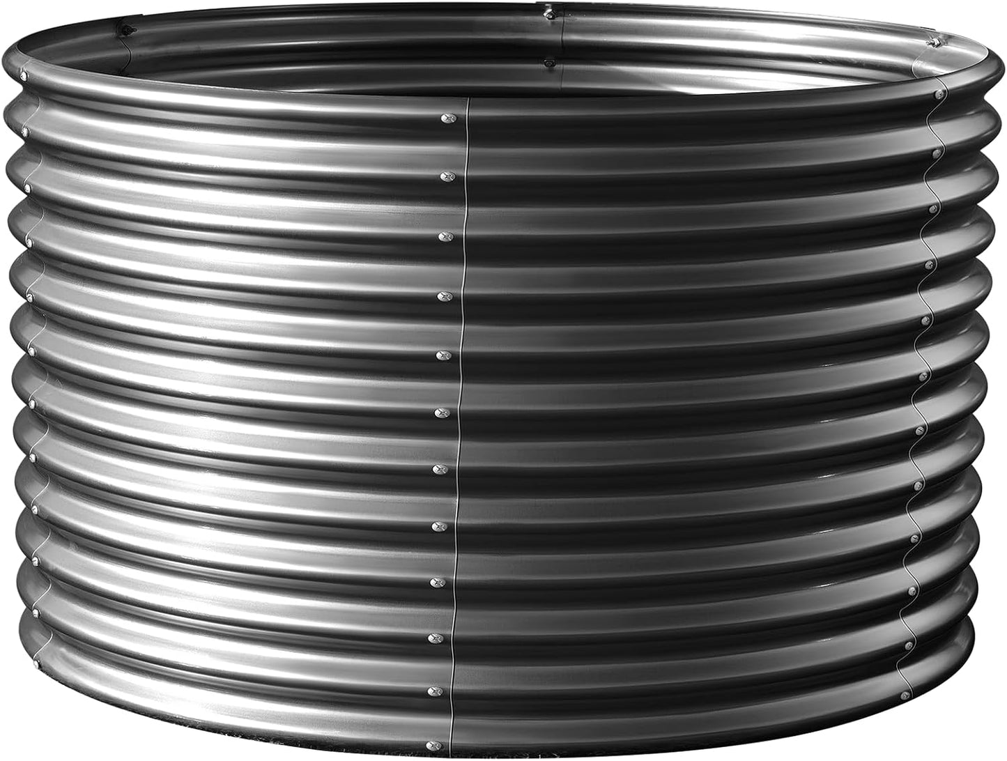 Land Guard 8x4x3ft Oval Galvanized Raised Garden Beds, Large-Capacity Metal Planter Box Outdoor, Durable Deep Raised Garden Bed 3ft Tall, Raised Beds for Gardening Vegetables, Classic Silver