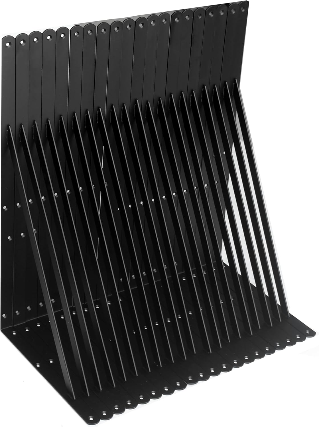 12 Pack L14 x H 10" Black Heavy Duty Shelf Brackets with Screws Metal Shelf Brackets Shelf Support Angle Brackets for Shelves L Brackets Heavy Duty Floating Shelf