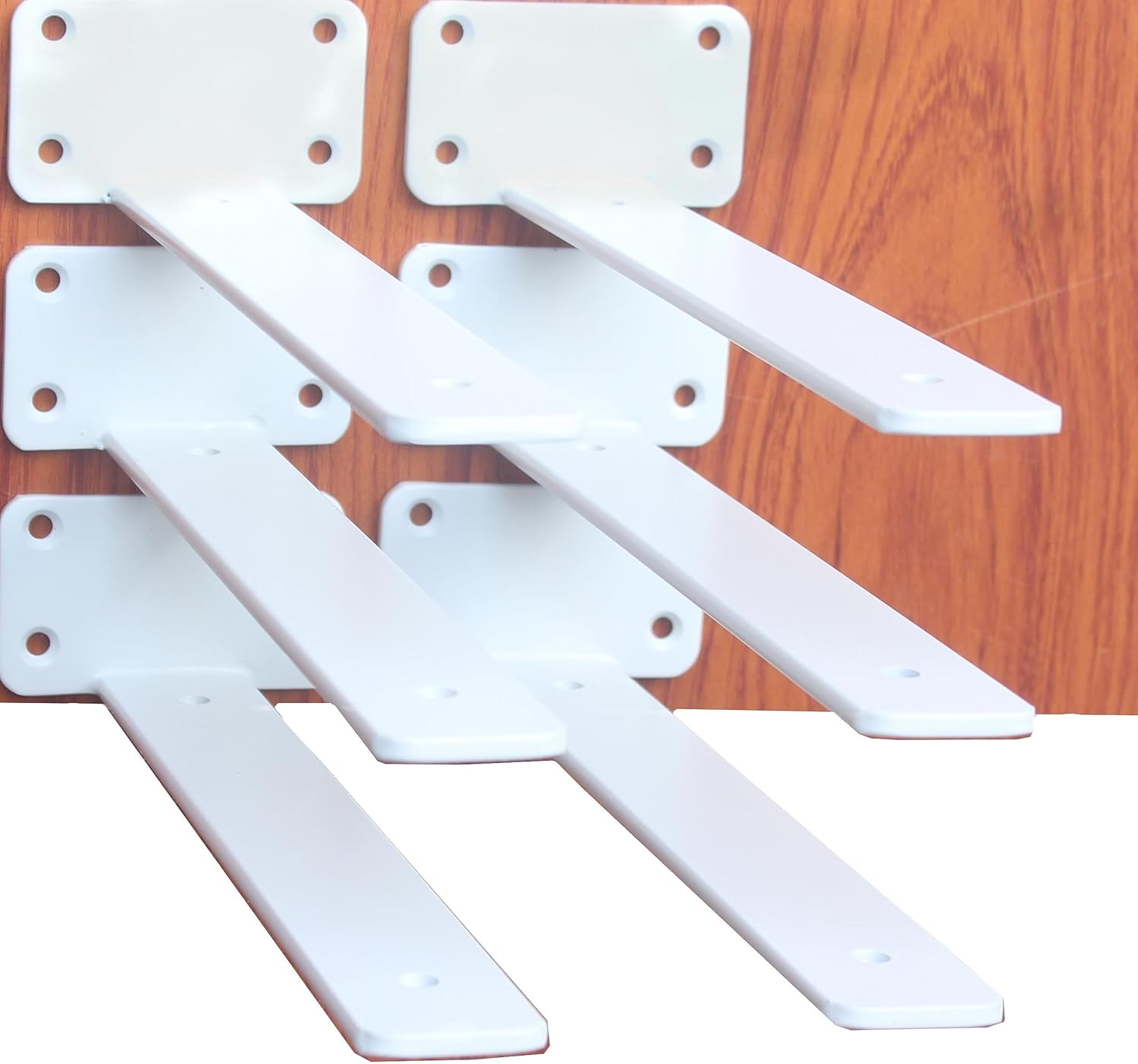 12 Pack - 8 inch Black Hidden L Shelf Bracket (1/5 Inch Thicked) Iron Floating Shelf Brackets Rustic Industrial Metal Brackets for Shelf Support