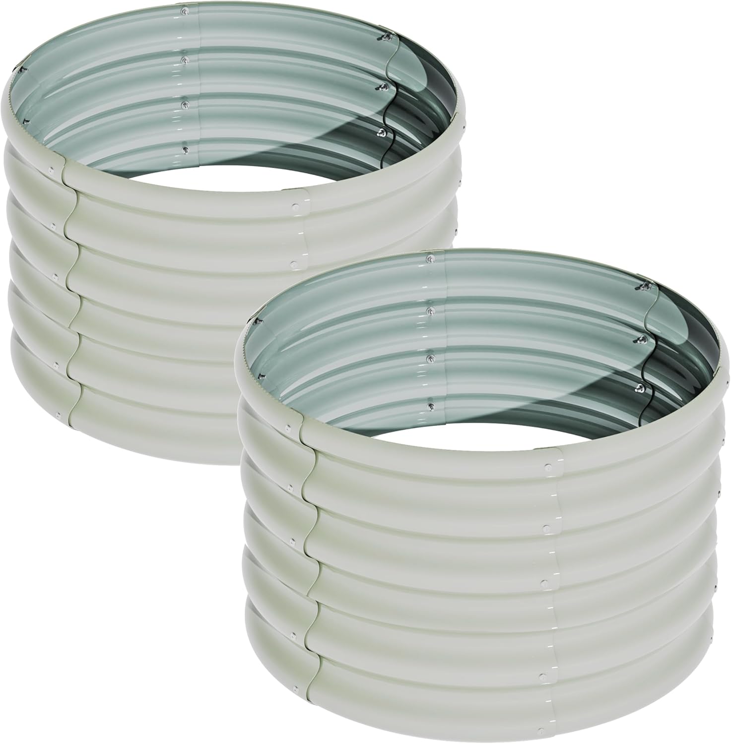 4x2x1ft-2pcs-Oval Raised Garden Bed Kit, Galvanized Planter Garden Boxes Outdoor, Metal Raised Garden Beds for Vegetables,Fruits, Flower,Black